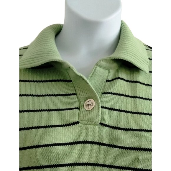 Liz Claiborne Woman Size 3X Knit Sweater Striped Collared Pullover Long Sleeve - Picture 3 of 10